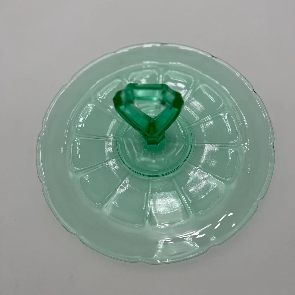 Vintage Uranium Glass Tidbit Tray - Picture 4 of 5